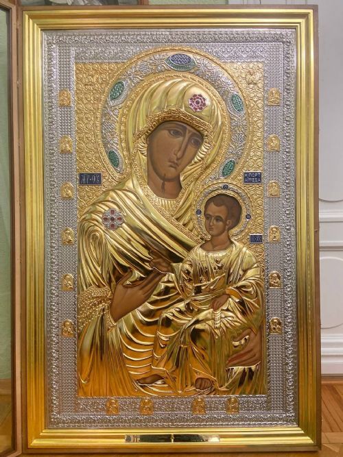 Иверская икона Божией Матери с новой ризой (Богоявленский собор, г. Томск)
